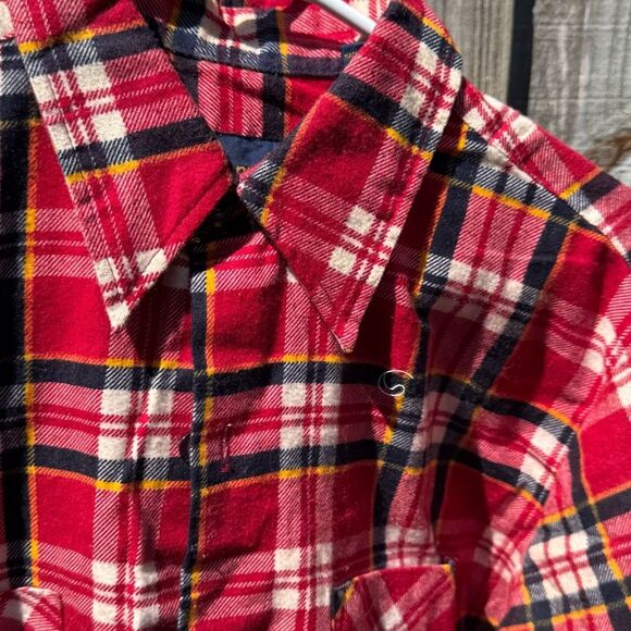 Vintage J C Penny Red Plaid Men's Shirt - Picture 3 of 5